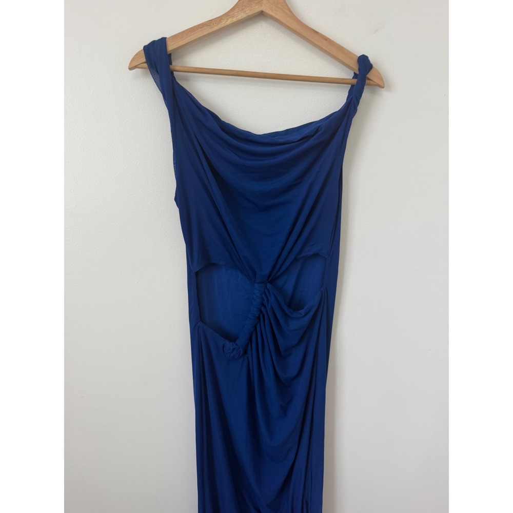 ASOS DESIGN Slinky Maxi Dress with Cut-Outs & Twist Detail – Blue US Size 8 NWT - Picture 3 of 5